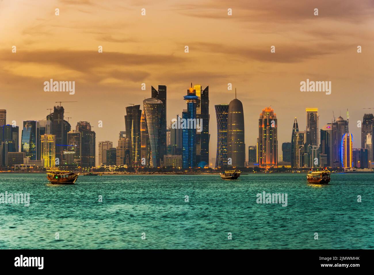 Doha corniche in qatar sunset hi-res stock photography and images - Alamy