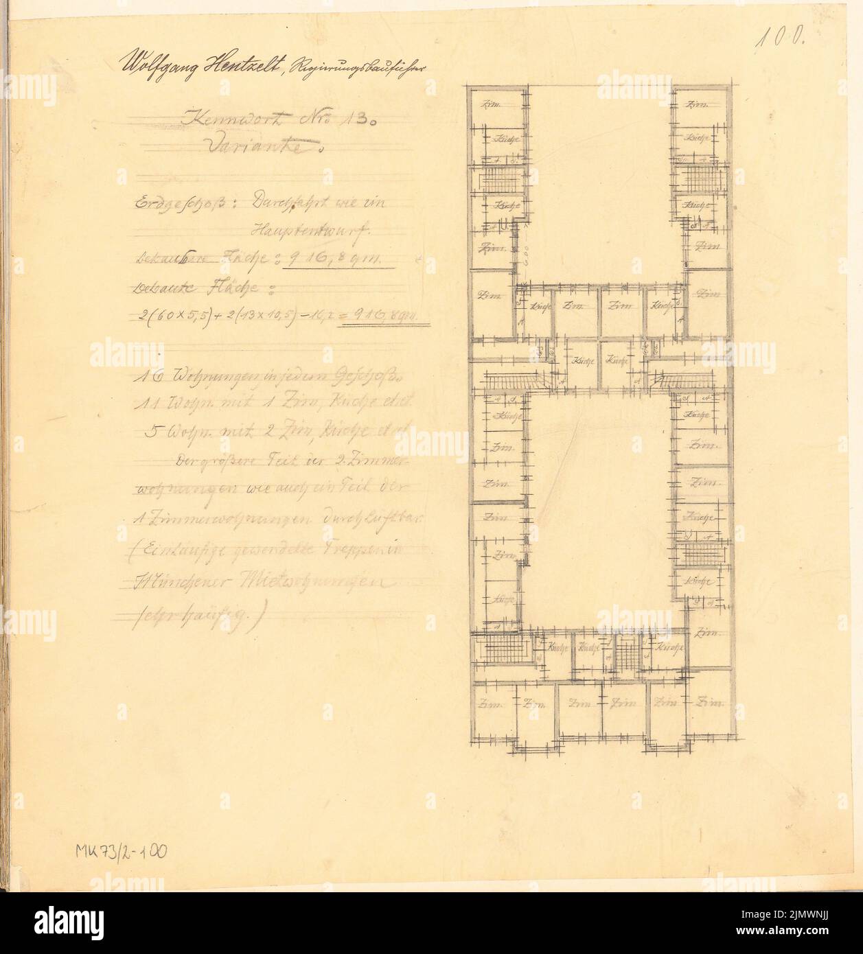 Hentzelt Wolfgang (18881916), small apartment house. Monthly