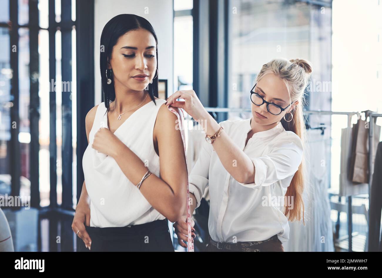 I dont trust any designer but her. a fashion designer taking her clients measurements in her