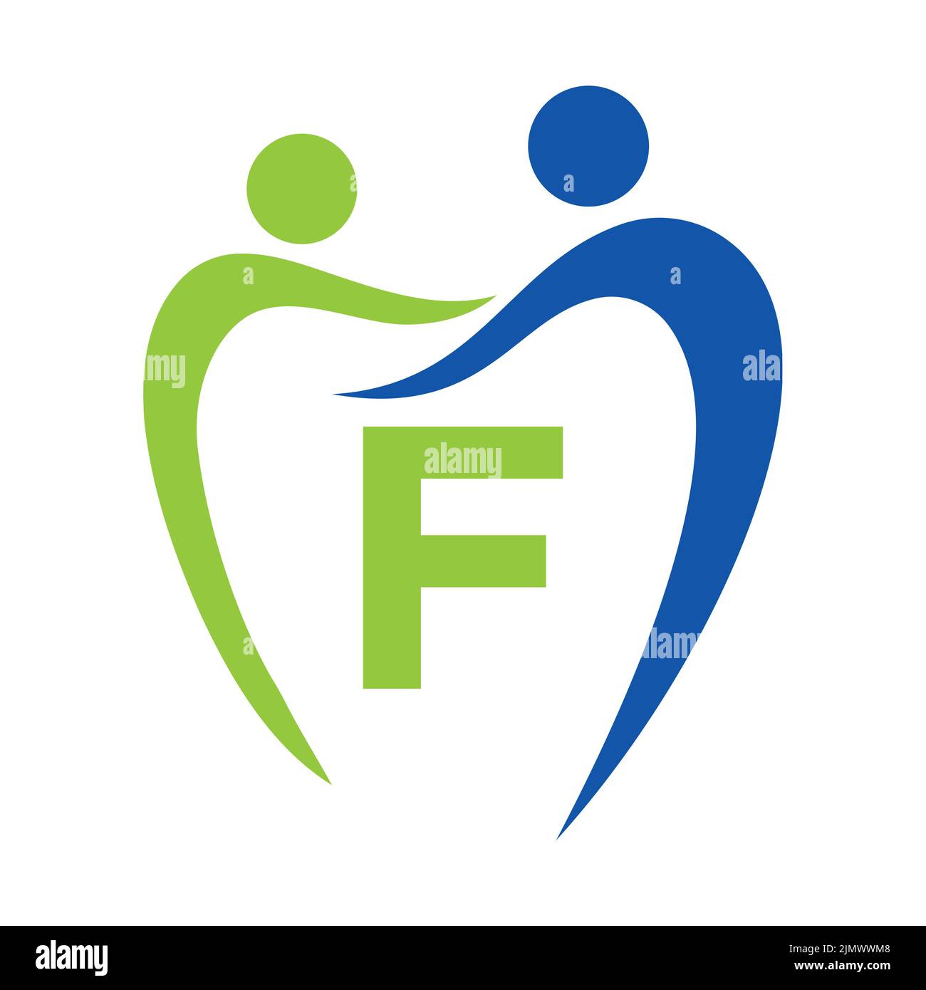 Dentistry Clinic Logo On Letter F Concept. Family Dental Care Symbol