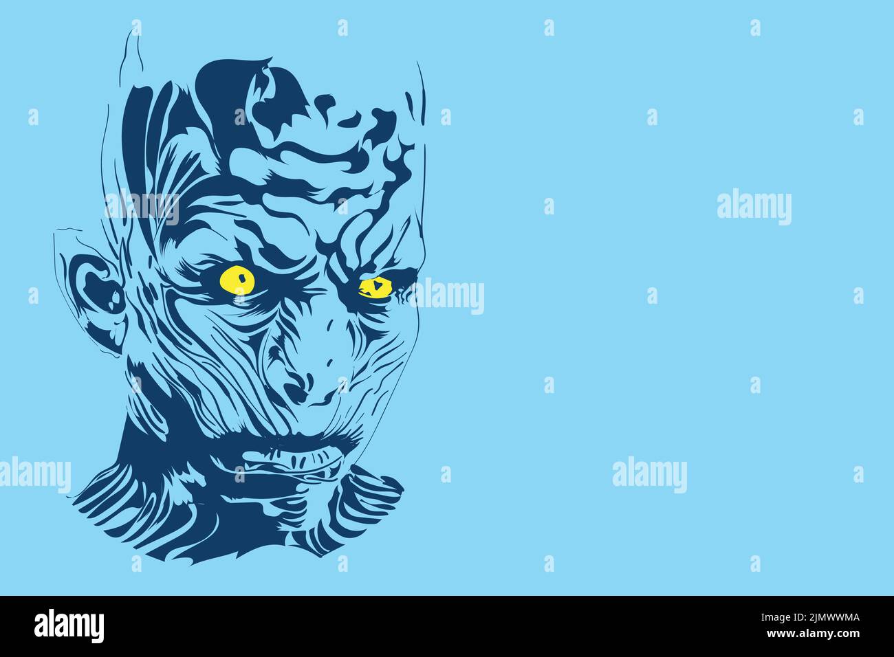 The glowing eyes of an imaginary monster vector illustration Stock Vector