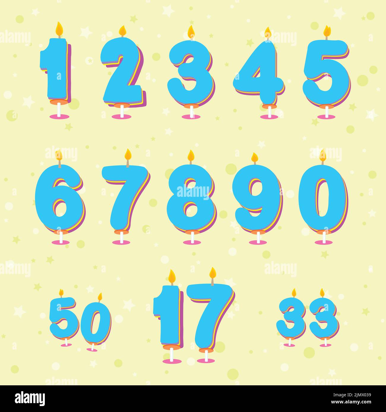Number 6 candle Stock Vector Images Alamy
