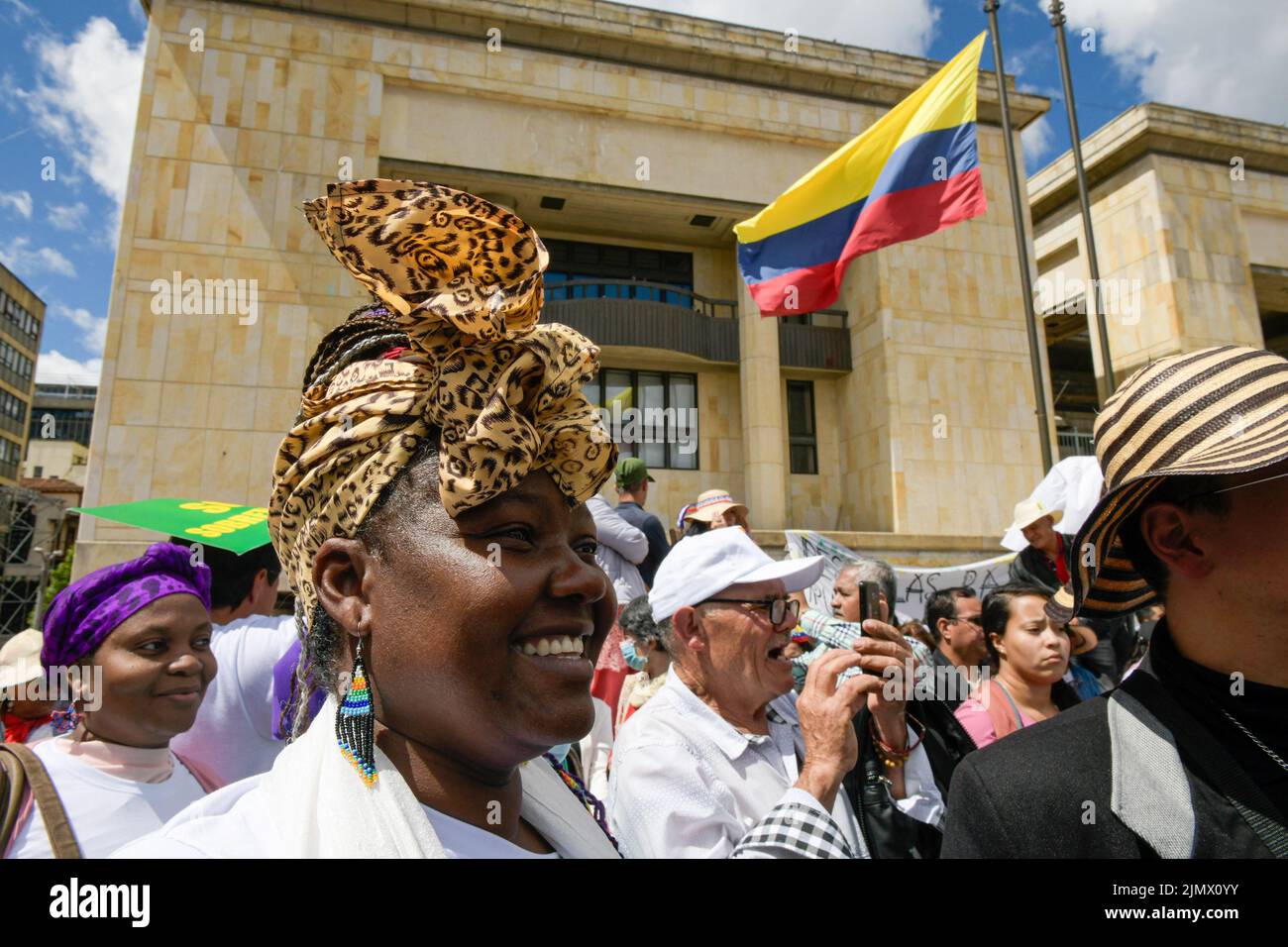 Bogota, Colombia. 07th Aug, 2022. Representatives of Afro communities