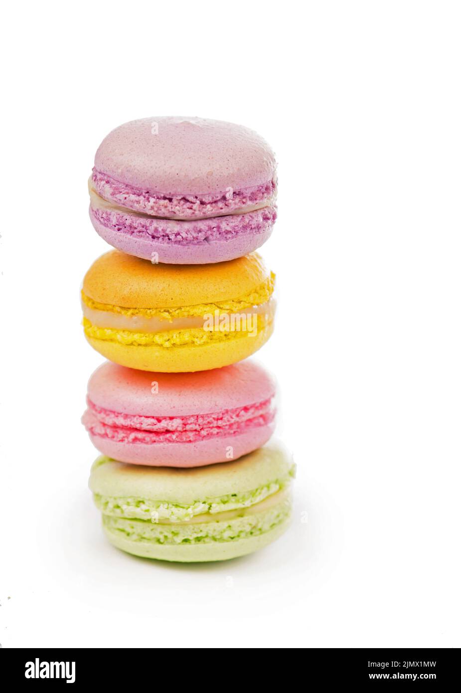 multicolored macaroon on a white background Stock Photo