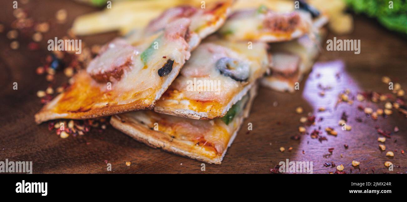 Vegan Pizza bite size for your specials summer with panoramic view