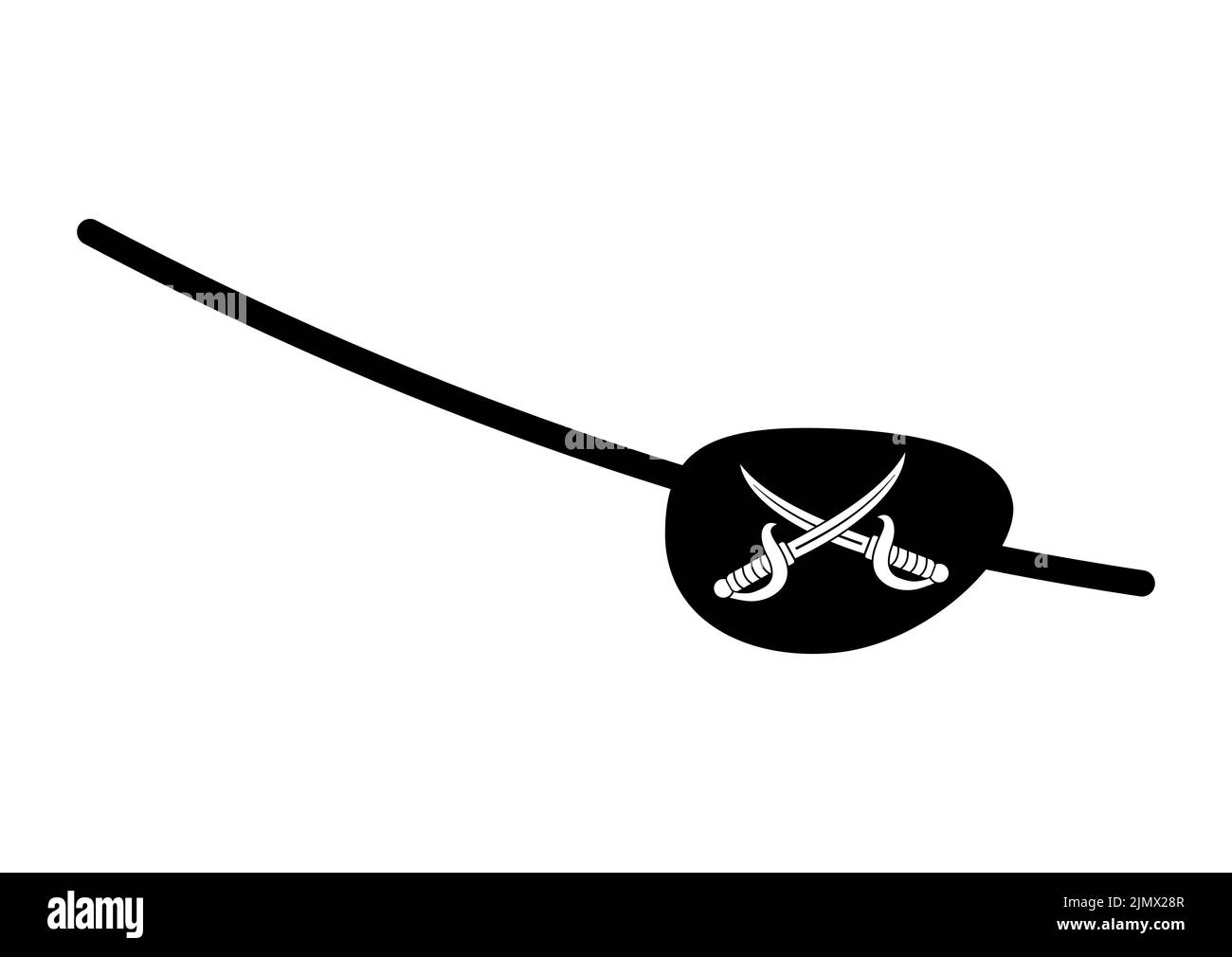 Pirate eye patch with cross cutlass photo props symbol vector