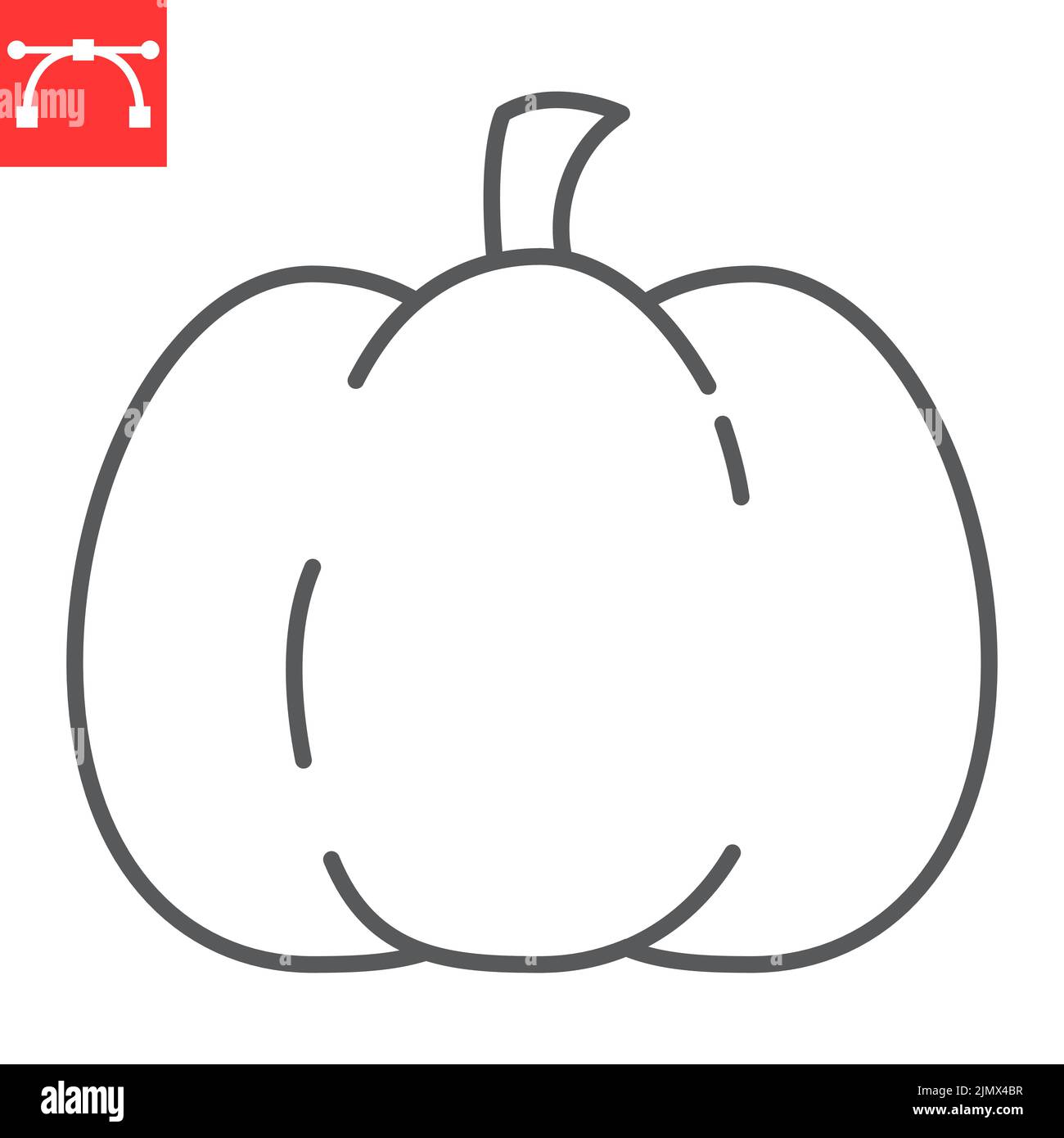 Pumpkin line icon, thanksgiving and vegetarian, pumpkin vector icon ...