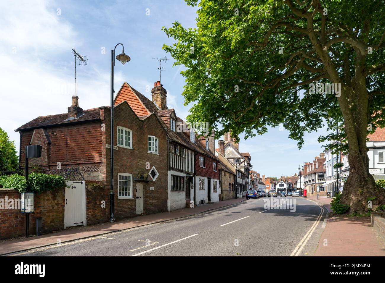 EAST GRINSTEAD, WEST SUSSEX, UK JUNE 17 View of the High Street in