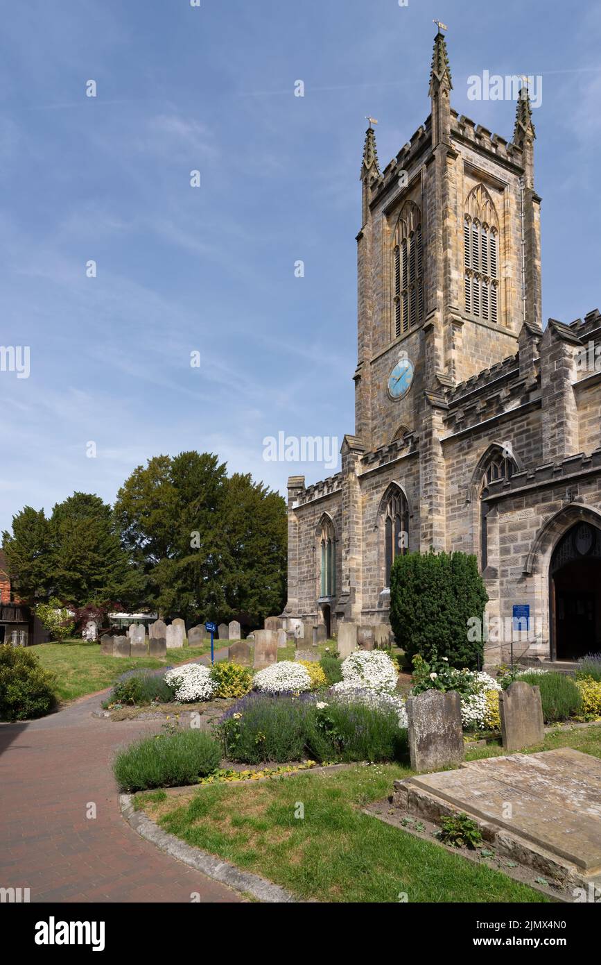 EAST GRINSTEAD, WEST SUSSEX, UK JUNE 17 View of St Swithun's Church