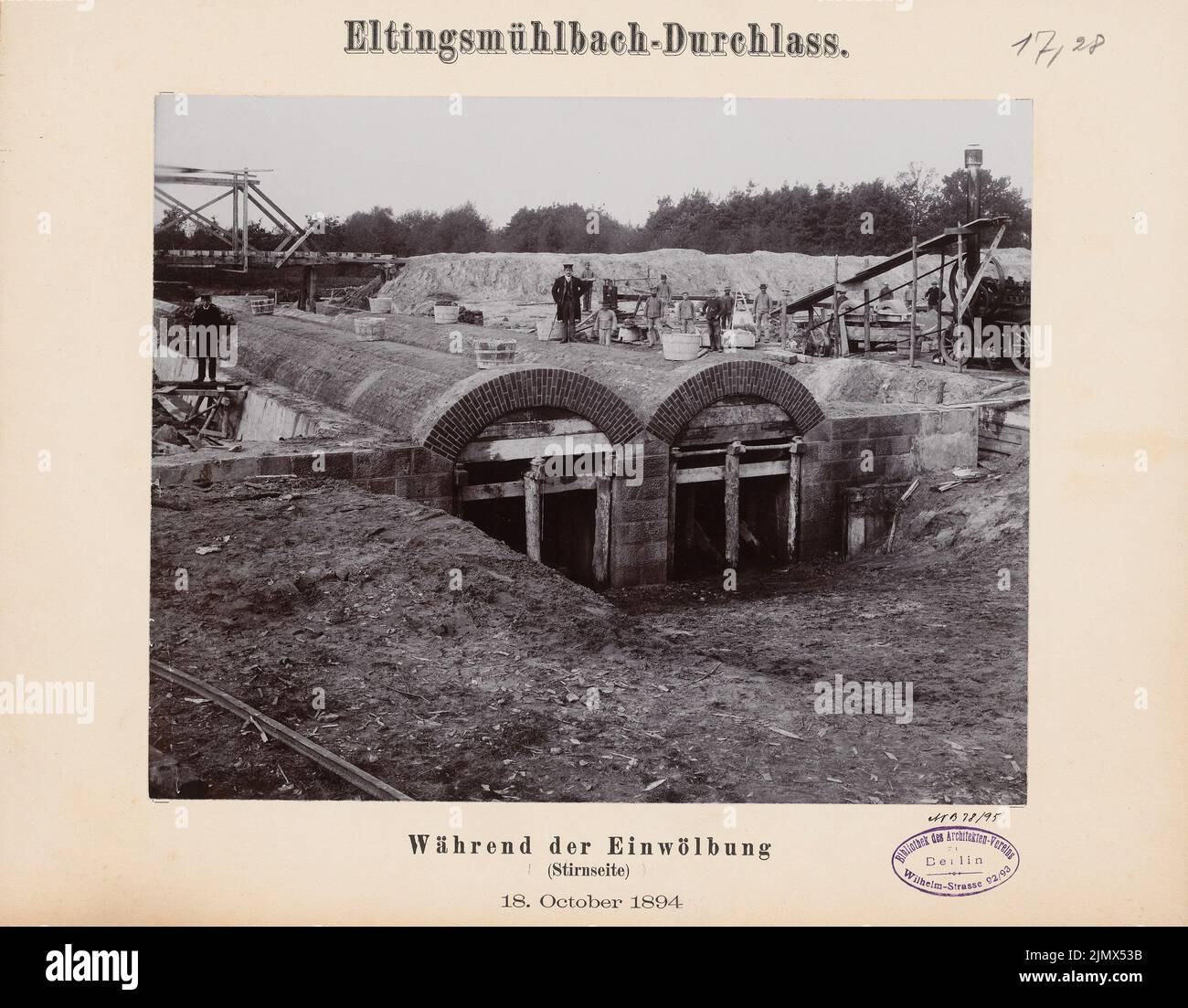 Unknown architect, Dortmund-Ems-Canal (without date): View. Photo on cardboard, 28.8 x 36.9 cm (including scan edges) N.N. : Dortmund-Ems-Kanal. Eltingsmühlbach-Durchlass, Schmedehausen Stock Photo
