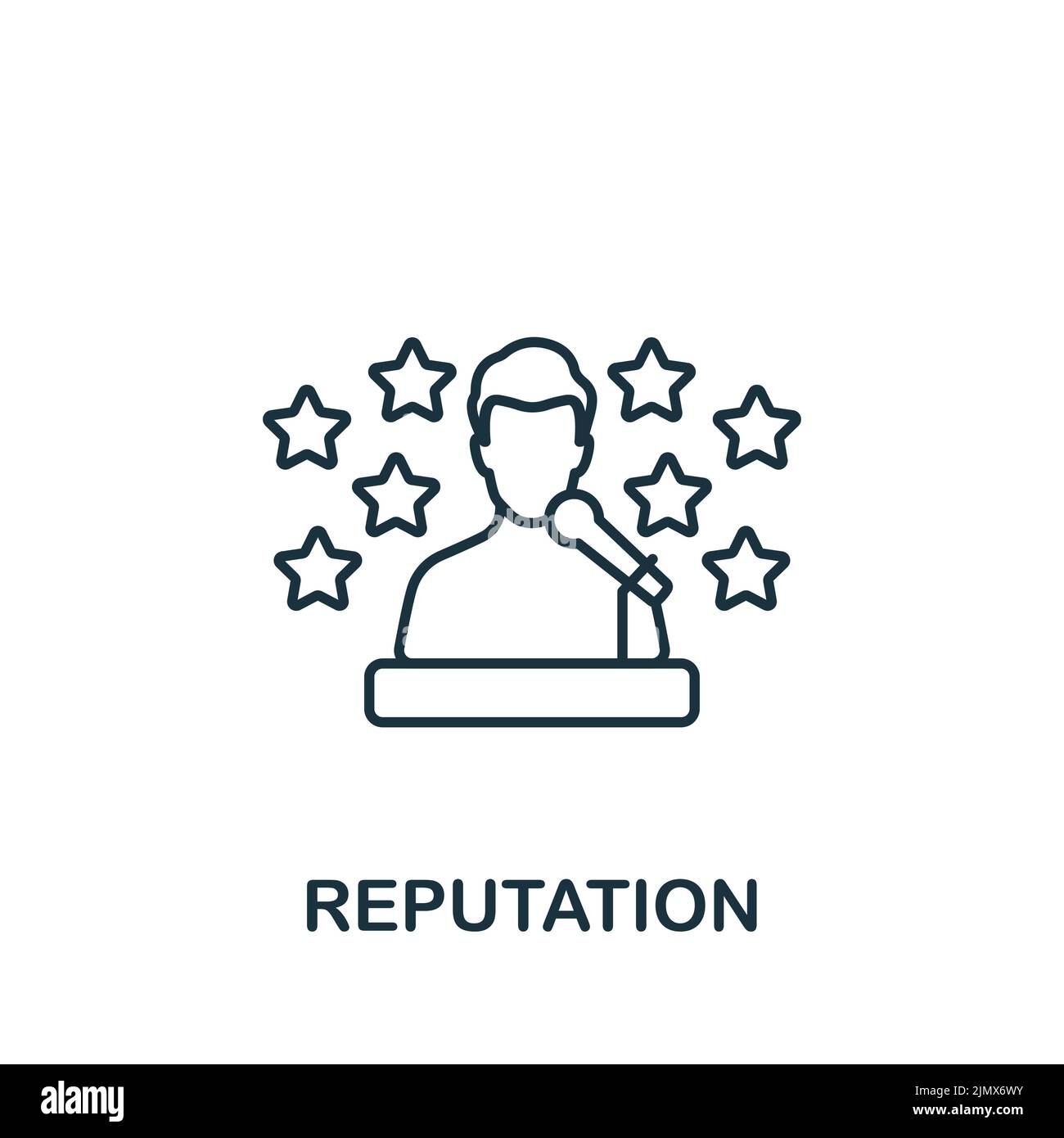 Reputation icon. Monochrome simple Community icon for templates, web ...