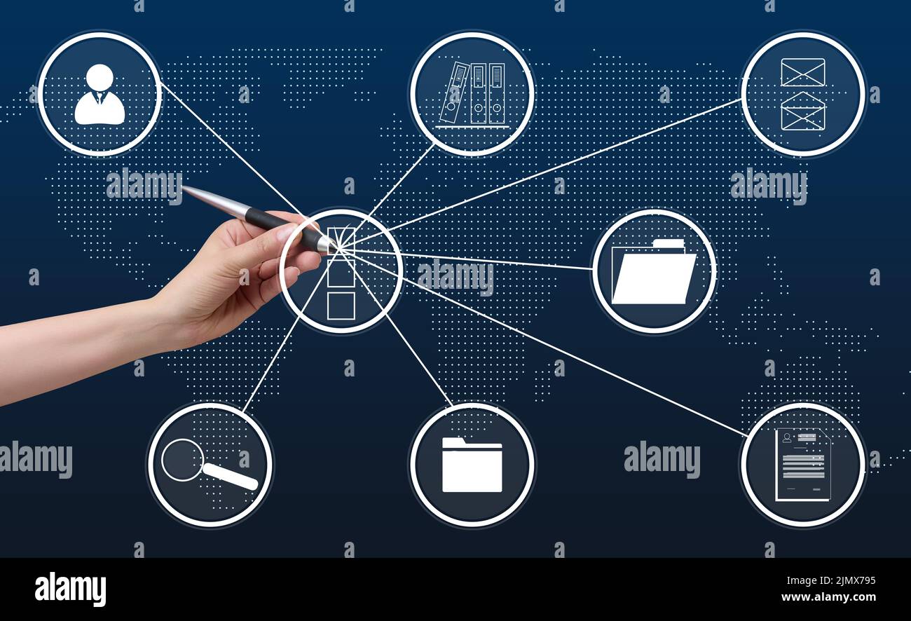 Virtual Screen With Database Documentation Checklists Archive Stock Virtual screen with database documentation checklists archive stock