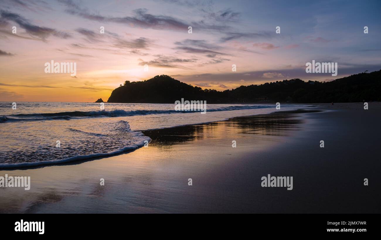 Kantiang Bay sunset in Koh Lanta Krabi Thailand at the beach Stock Photo