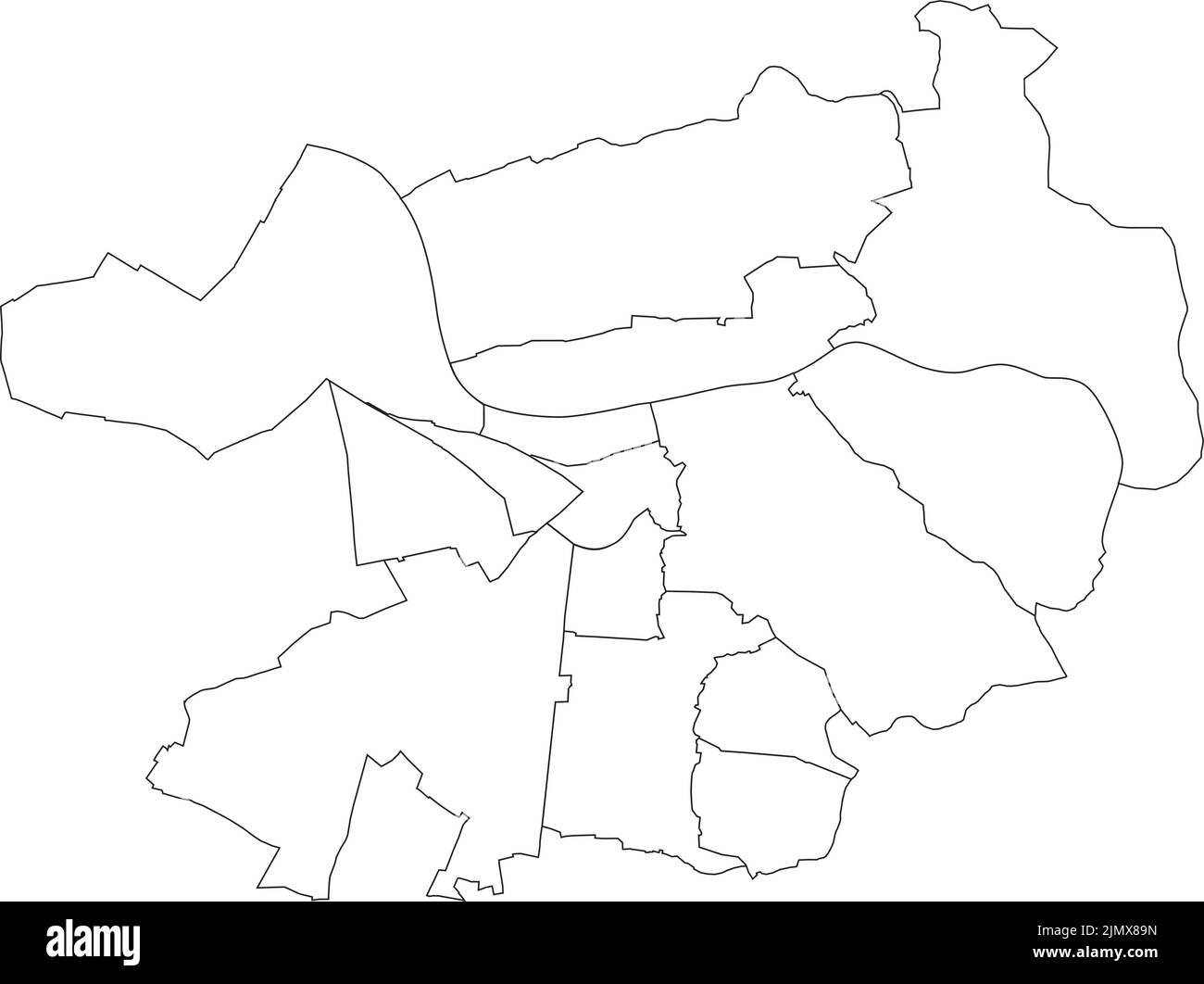 White districts map of HEIDELBERG, GERMANY Stock Vector Image & Art - Alamy