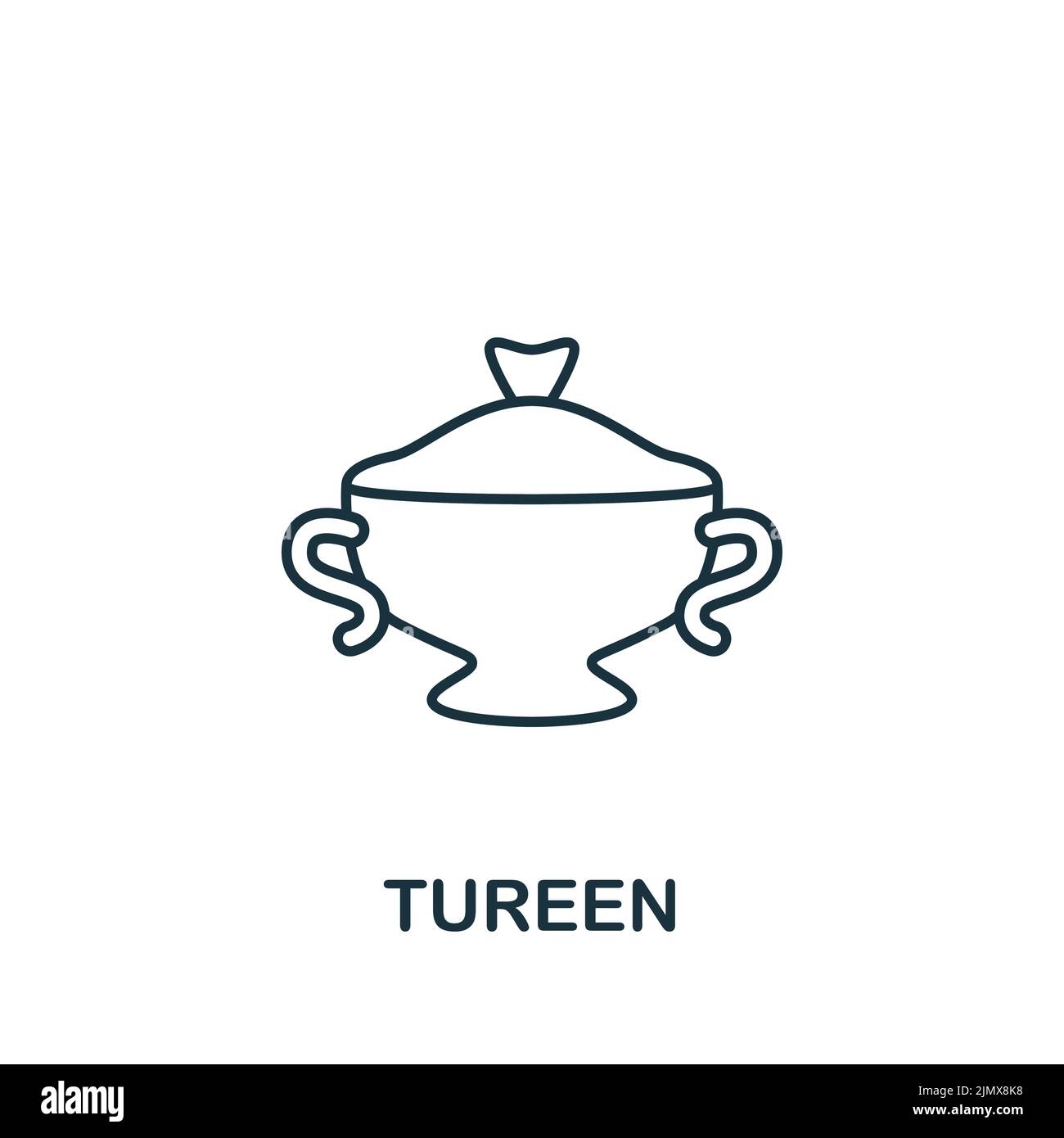 Tureen icon. Monochrome simple Cooking icon for templates, web design and infographics Stock Vector