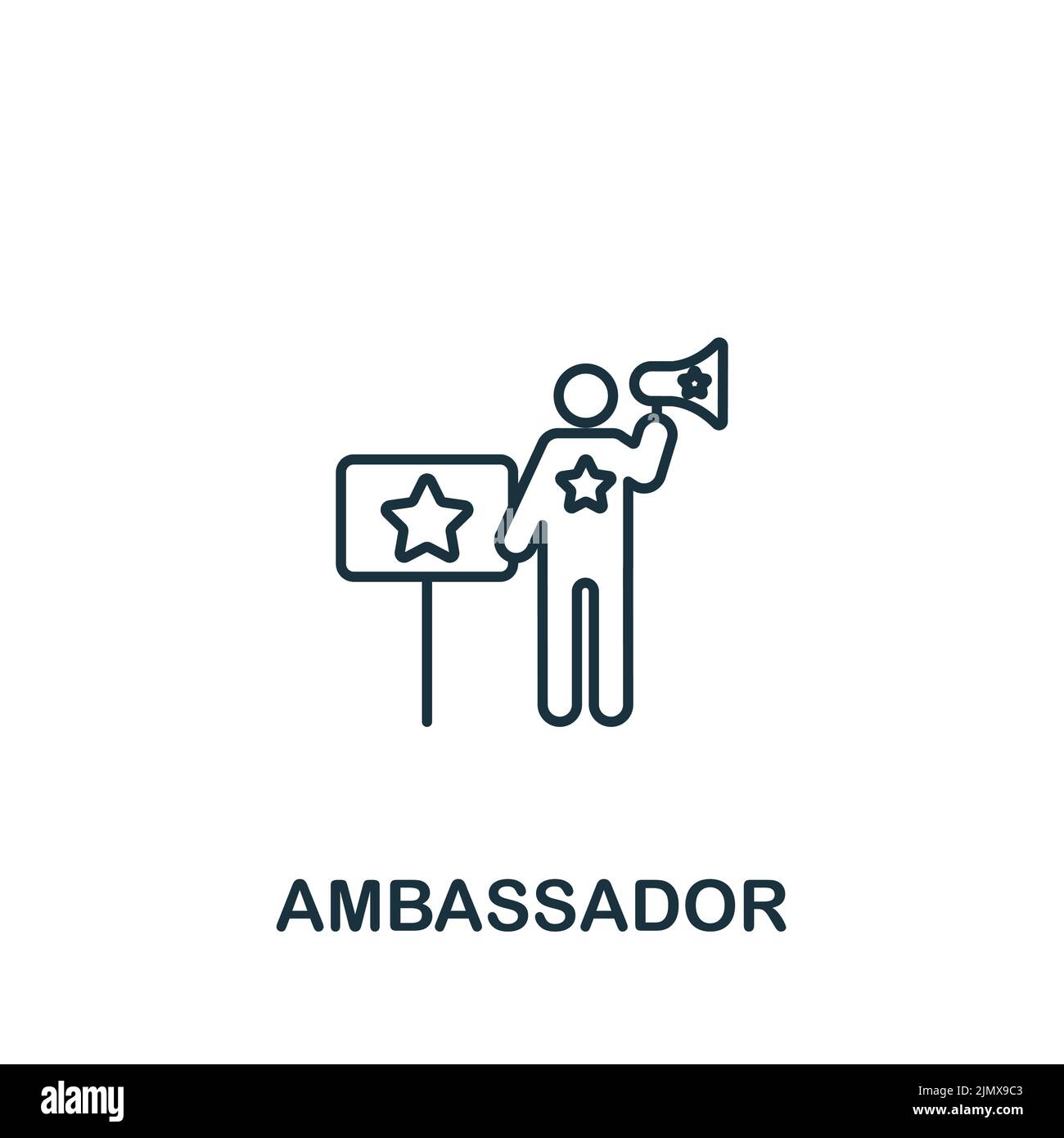 Ambassador icon. Monochrome simple Community icon for templates, web ...