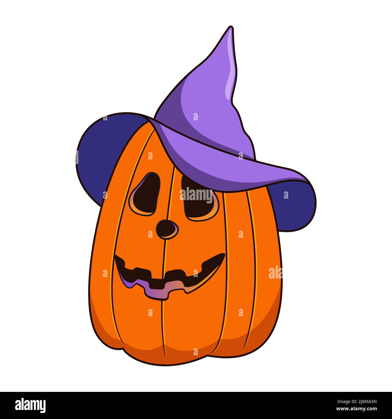 Happy halloween pumpkin on white background. Vector illustration Stock ...
