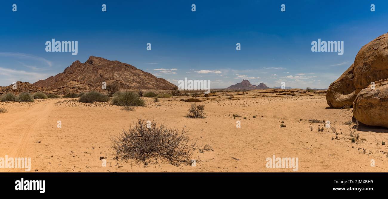 landscape at the Spitzkoppe rock formation, Namibia Stock Photo