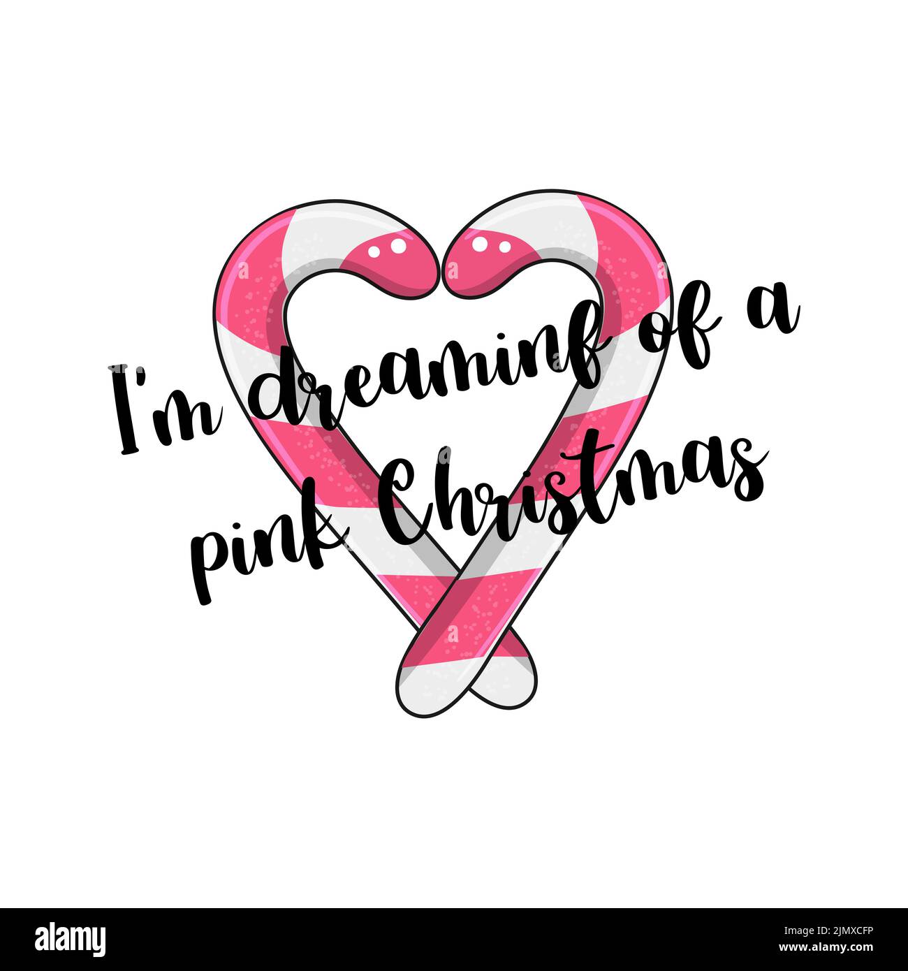 Candy canes in a heart shape with quote Stock Vector Image & Art Alamy