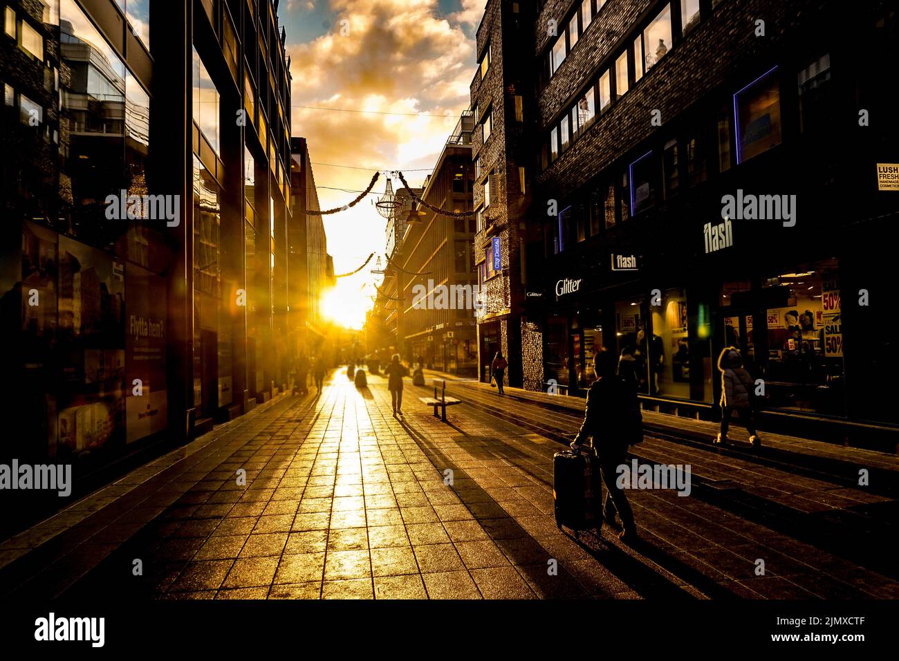 Stockholm cityscape and morning ray Stock Photo