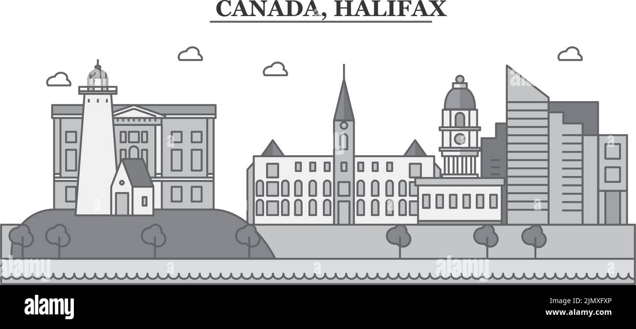 Canada, Halifax city skyline isolated vector illustration, icons Stock Vector