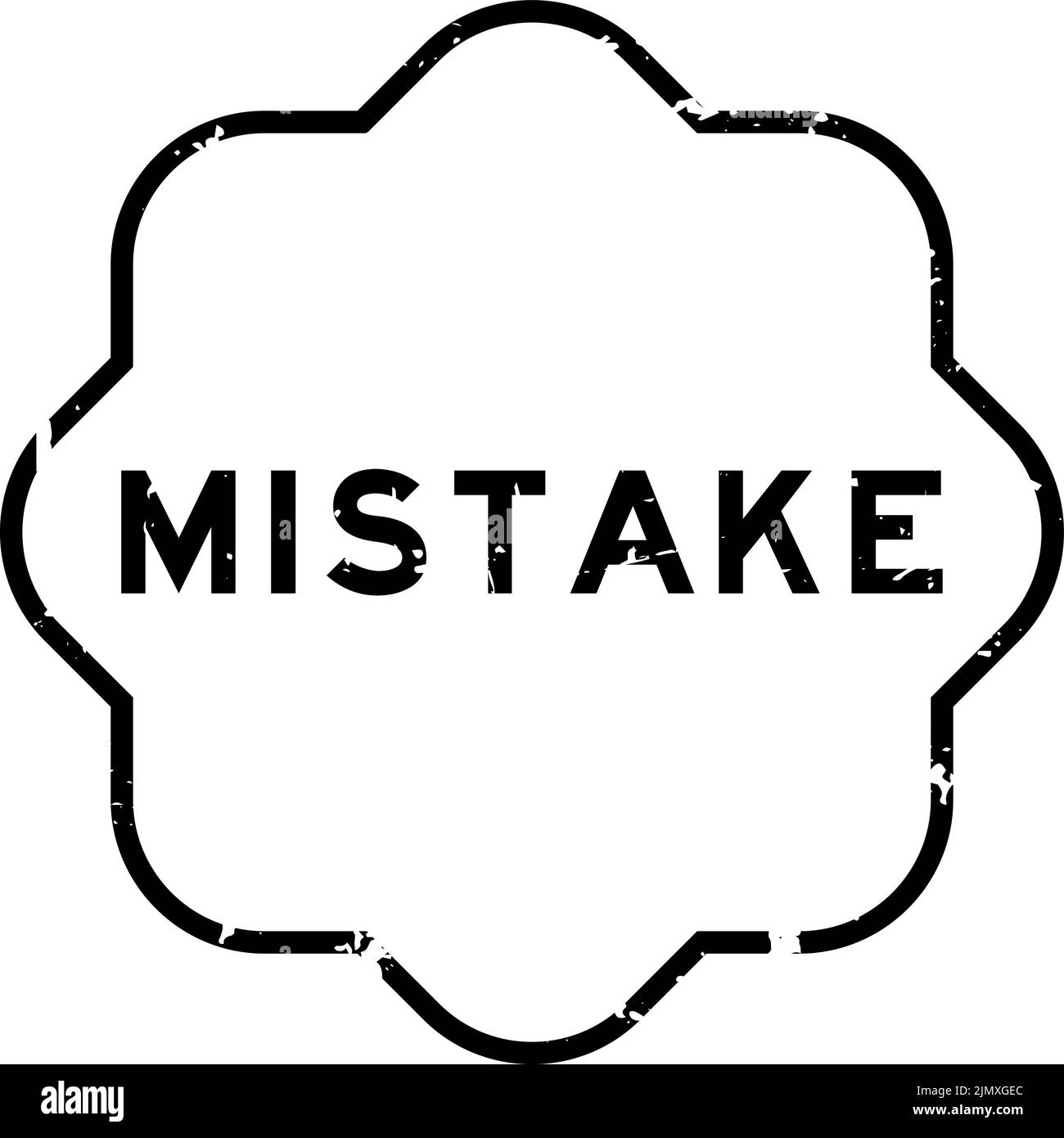 Grunge black mistake word rubber seal stamp on white background Stock Vector