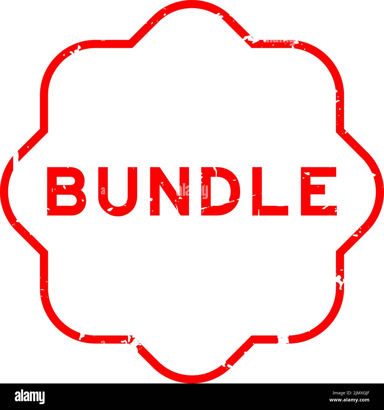 Grunge red bundle word rubber seal stamp on white background Stock ...