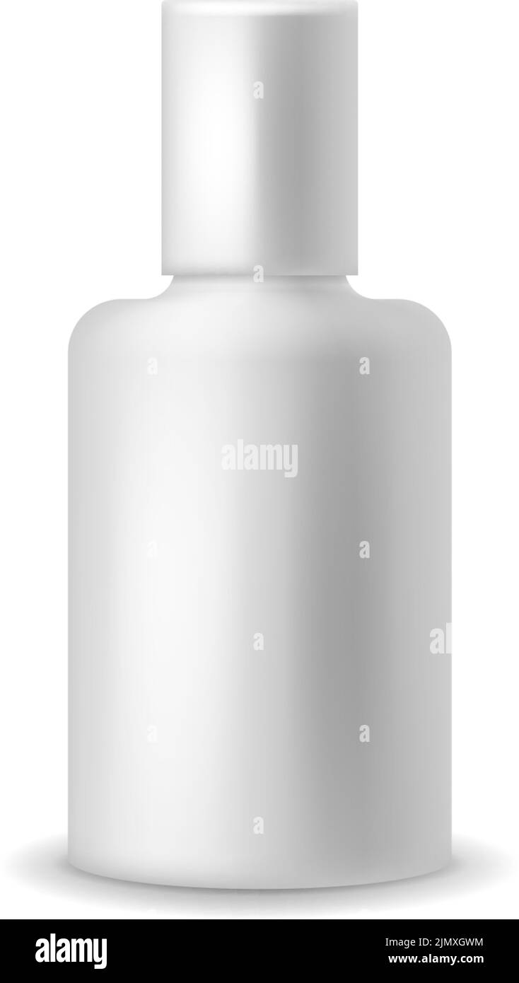 White plastic bottle mockup. Realistic liquid container Stock Vector ...
