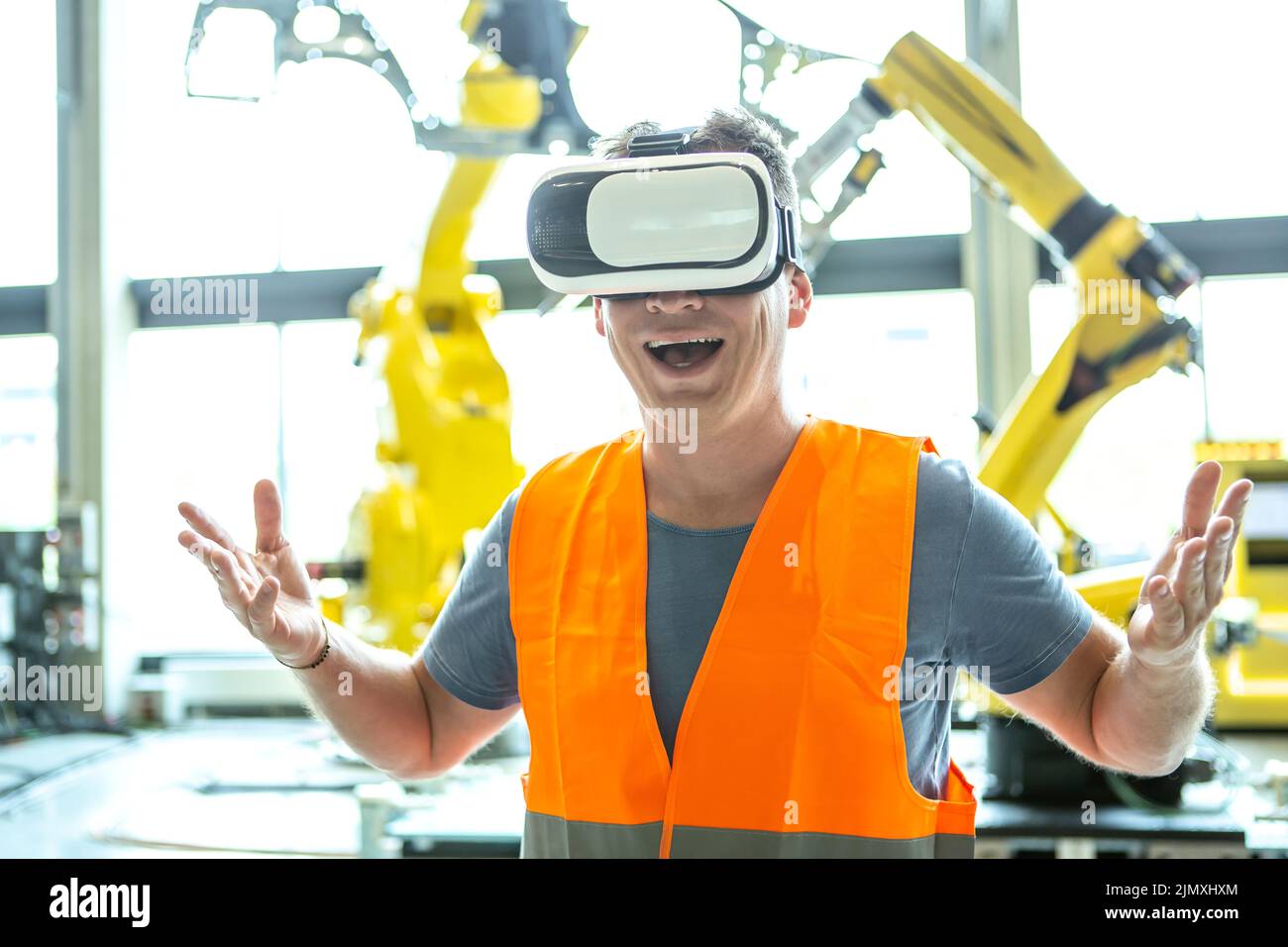 Industrial Robots Remote Control AR Stock Photo Alamy