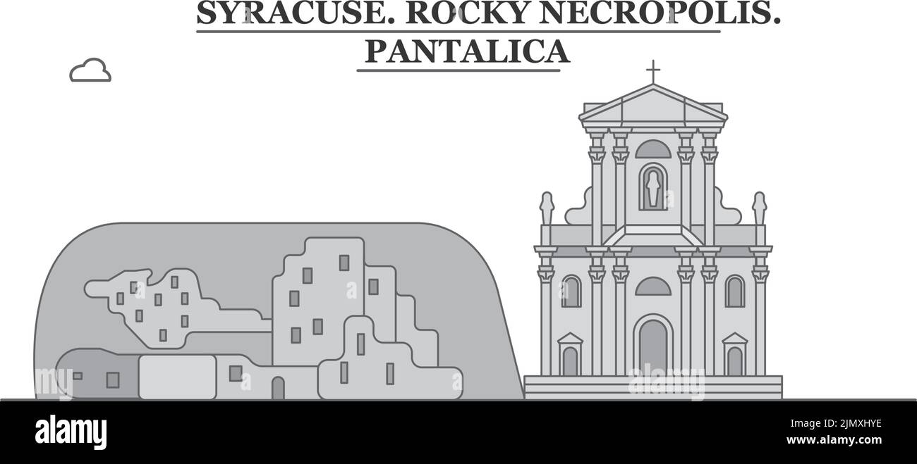 Italy, Syracuse City city skyline isolated vector illustration, icons Stock Vector