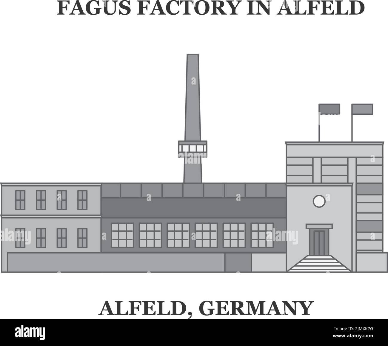 Germany, Alfeld city skyline isolated vector illustration, icons Stock Vector