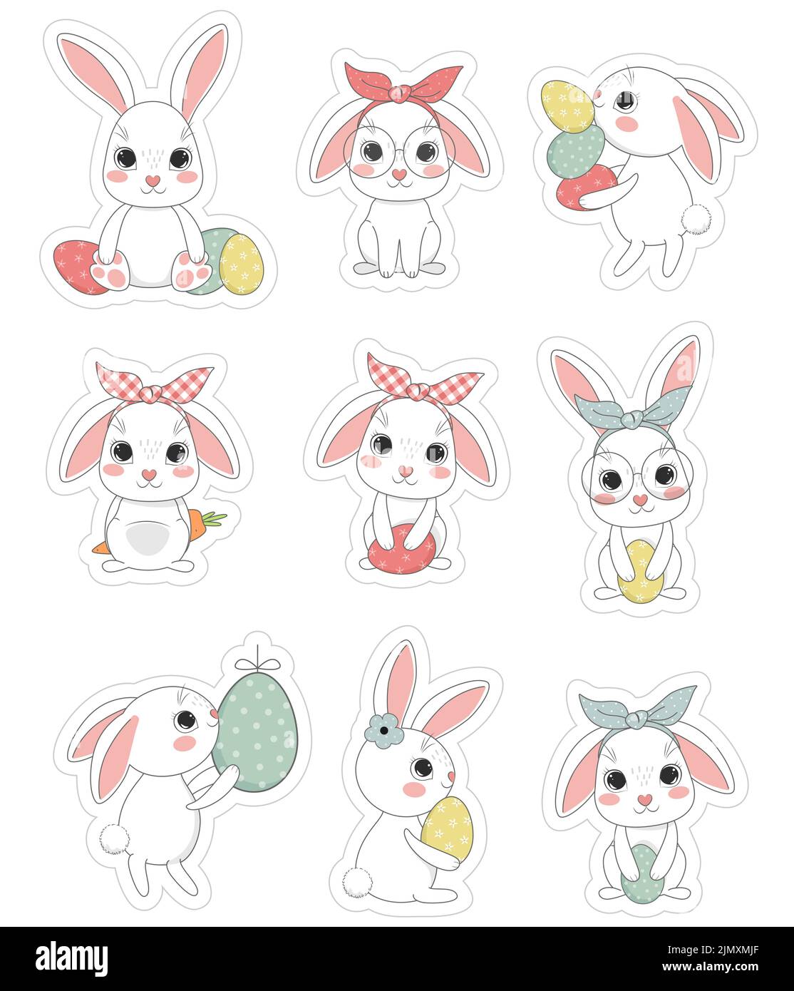 Cute easter bunny printable stickers Stock Vector Image Art Alamy Cute easter bunny printable stickers Stock Vector Image Art Alamy