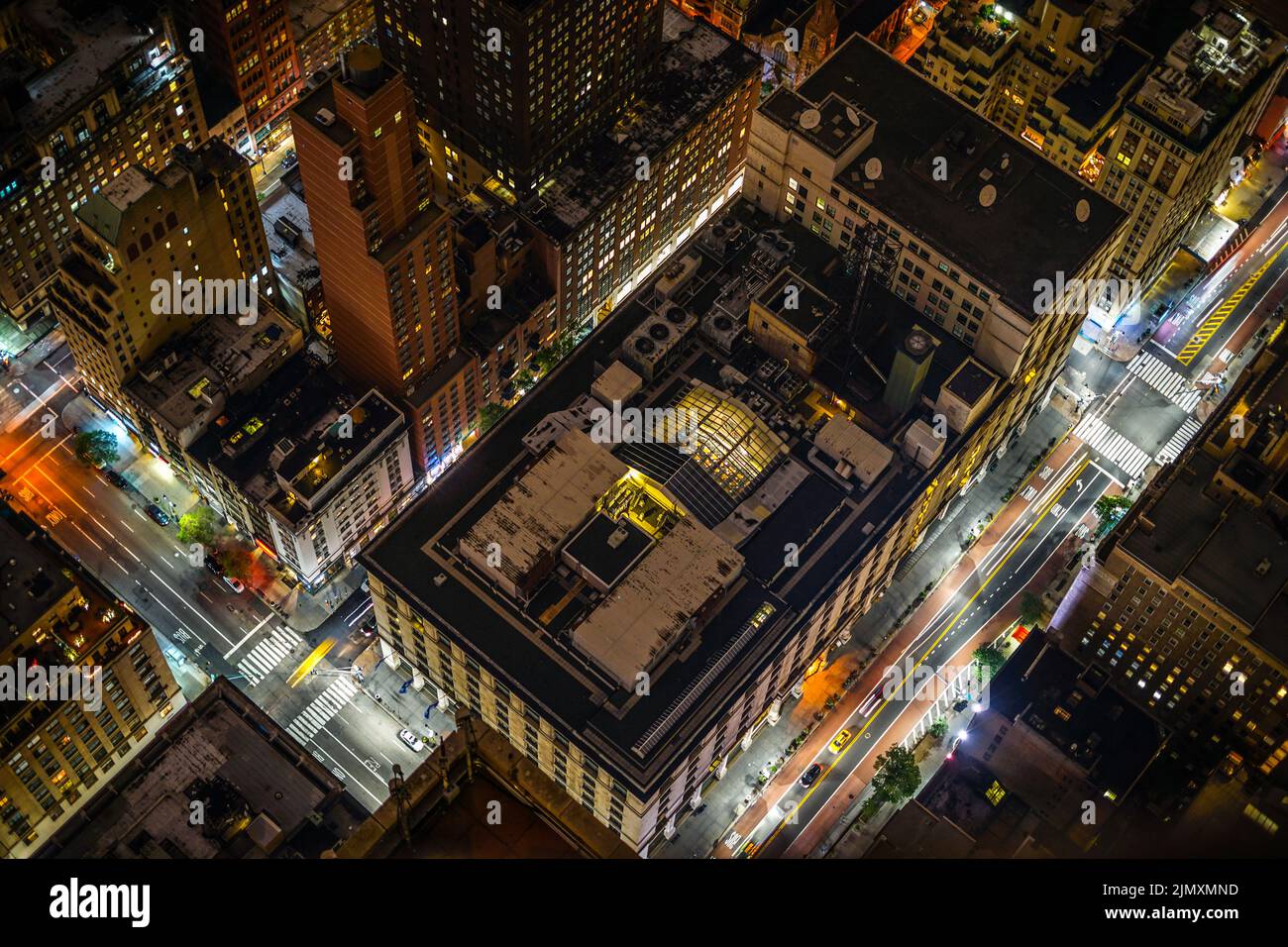 New York night view seen from the Empire State Building Stock Photo
