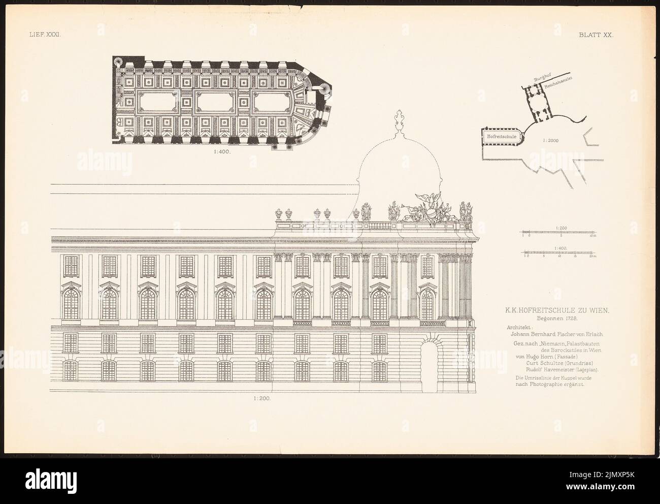 N.N., Hoffischschule in Vienna. (From: Bauchkunst d. Baroque in Germany, ed. Print on paper, 36.5 x 52.6 cm (including scan edges) Stock Photo