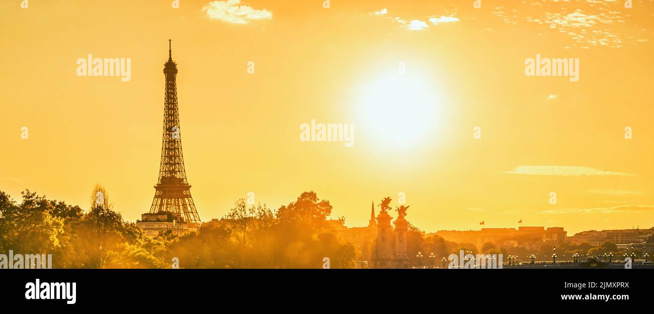 Eiffel Tower and Paris panorama Stock Photo