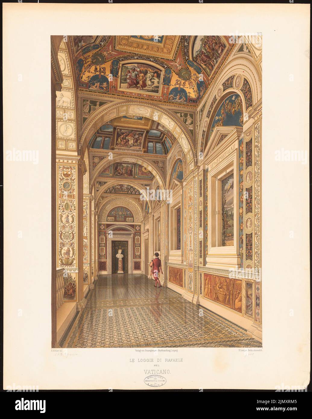 Innenansicht der loggien von raffael im vatikan hires stock