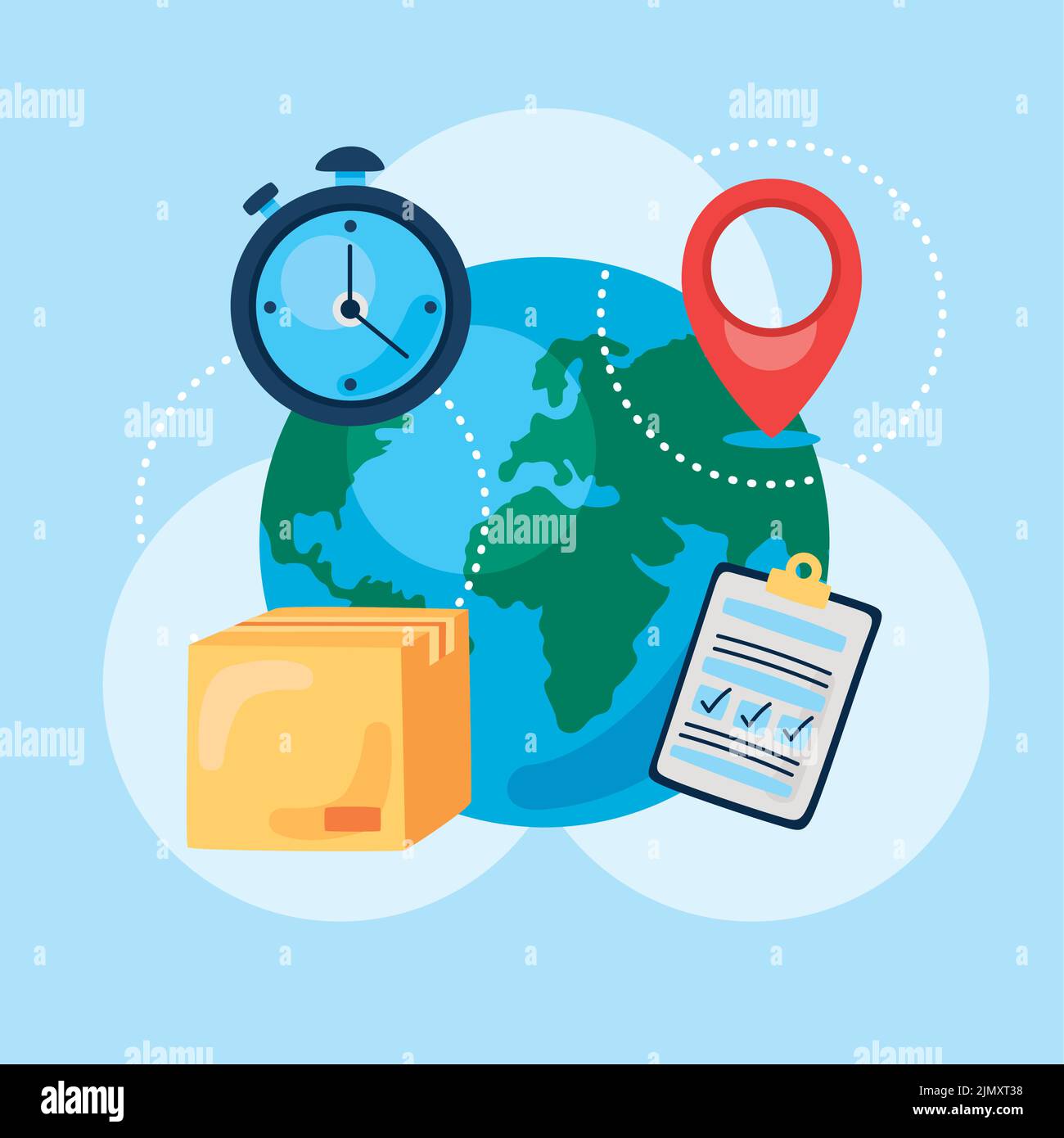 world with delivery service icons Stock Vector Image & Art - Alamy