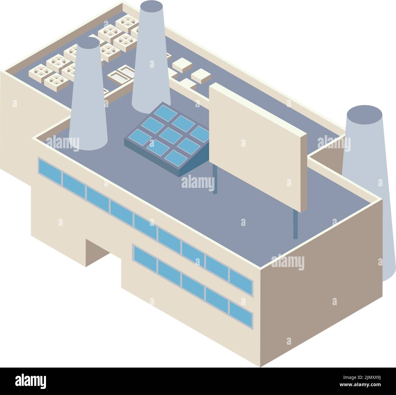 isometric Industrial building with chimneys Stock Vector Image & Art ...