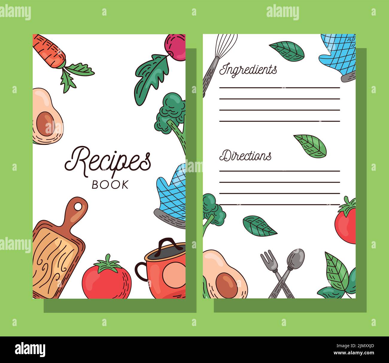 recipes book lettering cards icons Stock Vector Image & Art - Alamy