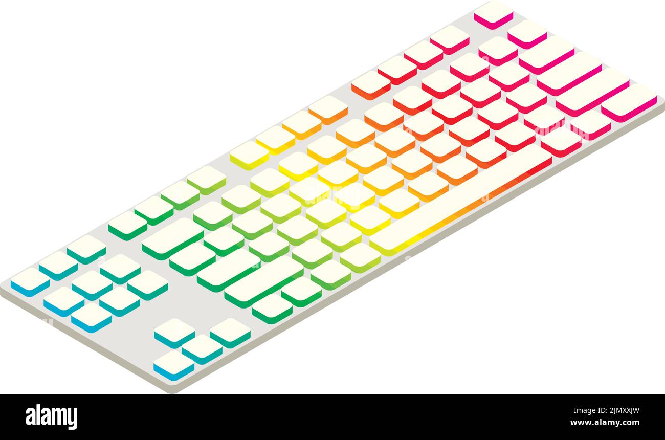 isometric white keyboard device tech icon Stock Vector Image & Art - Alamy