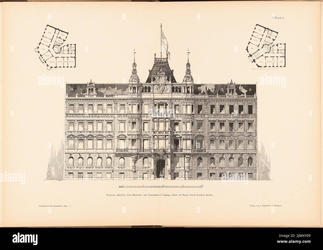 Rossbach Arwed (1844-1902), home in Heydrich, Leipzig. (From: Architect. Rundschau, ed. Pressure on paper, 38.9 x 55 cm (including scan edges) Stock Photo