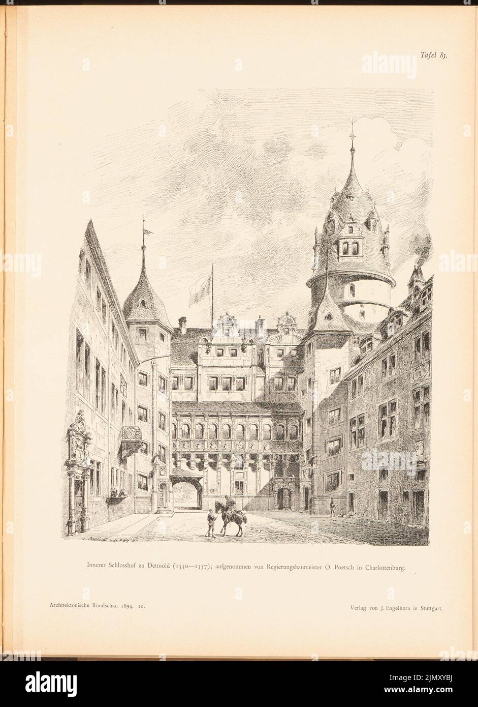 Poetsch Otto (1848-1915), Castle, Detmold. (From: Architect. Rundschau, ed. Pressure on paper, 38.9 x 28.1 cm (including scan edges) Stock Photo