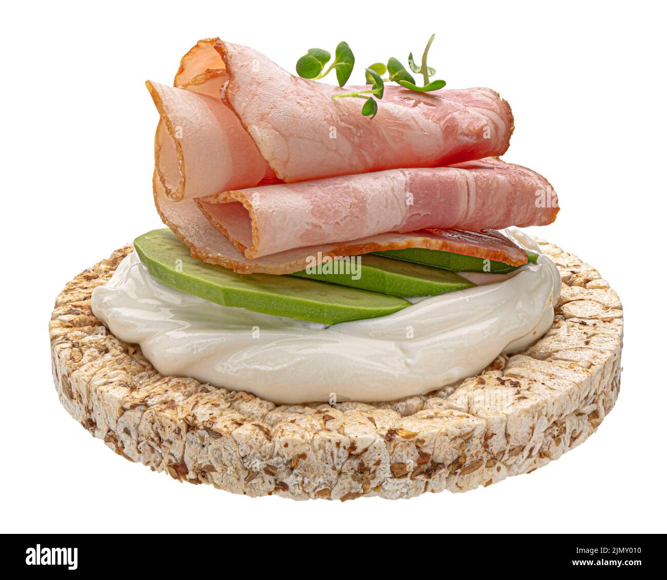 Puffed rice cake isolated on white background Stock Photo Alamy