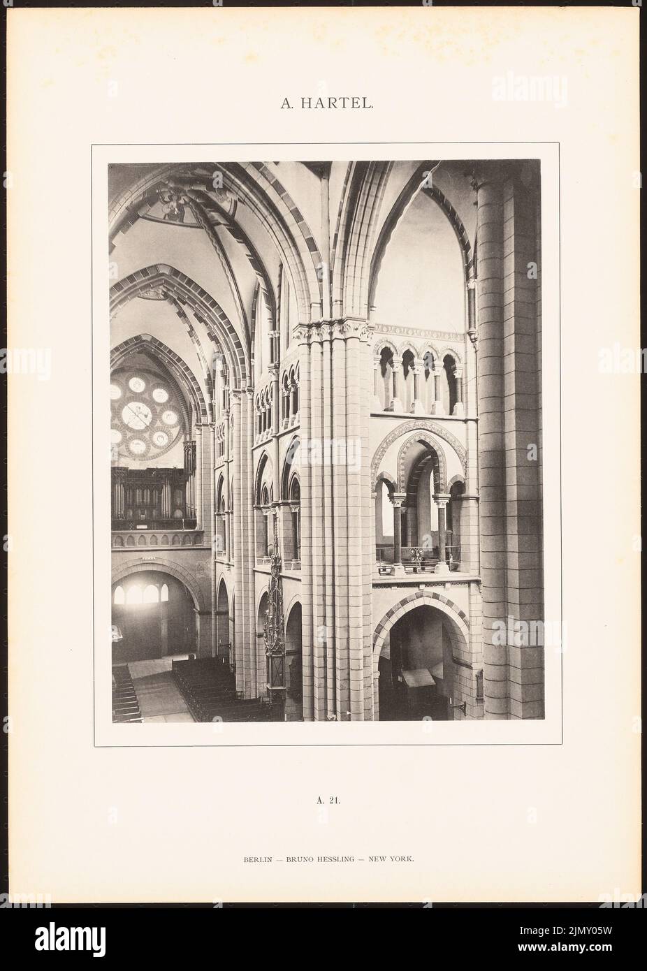 Hartel August (1844-1890), Limburg Cathedral. (From: architecture. Details and ornaments of church architecture in the styles of the Middle Ages, 1st series, Berlin 1896.) (1896-1896): Interior view. Light pressure on paper, 48.7 x 34.7 cm (including scan edges) Stock Photo