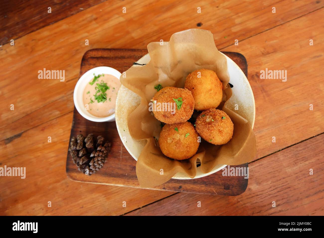 Close up deep fried potato and cheese ball Stock Photo Alamy