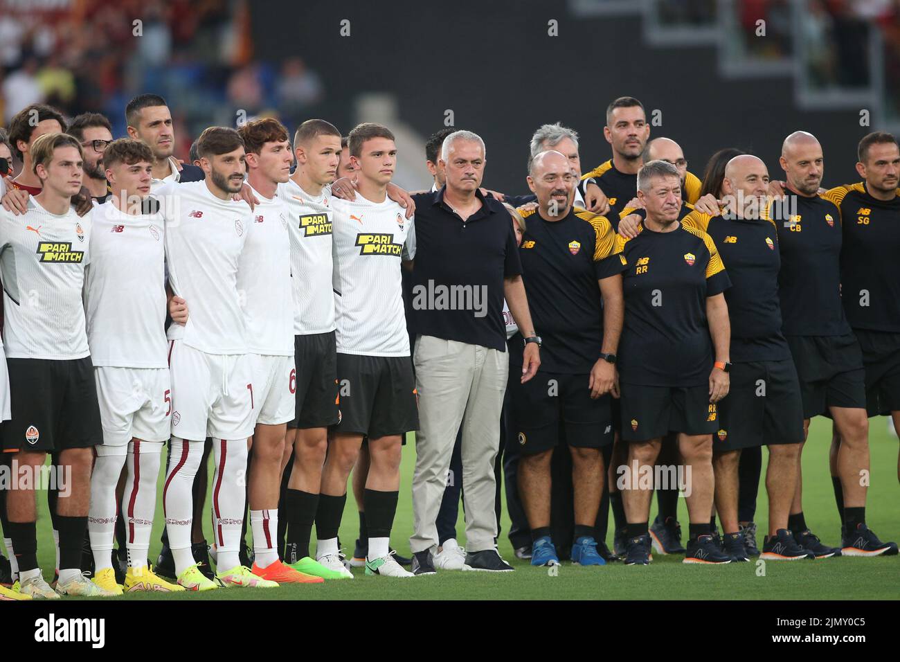 Rome, Italy. 07th Aug, 2022. Rome, Italy 07.08.2022: José Mourinho during the Pre-Season Friendly 2022/2023 match between AS Roma vs Shakhtar Donetsk at the Olimpic Stadium in Rome on 07 August 2022. Credit: Independent Photo Agency/Alamy Live News Stock Photo