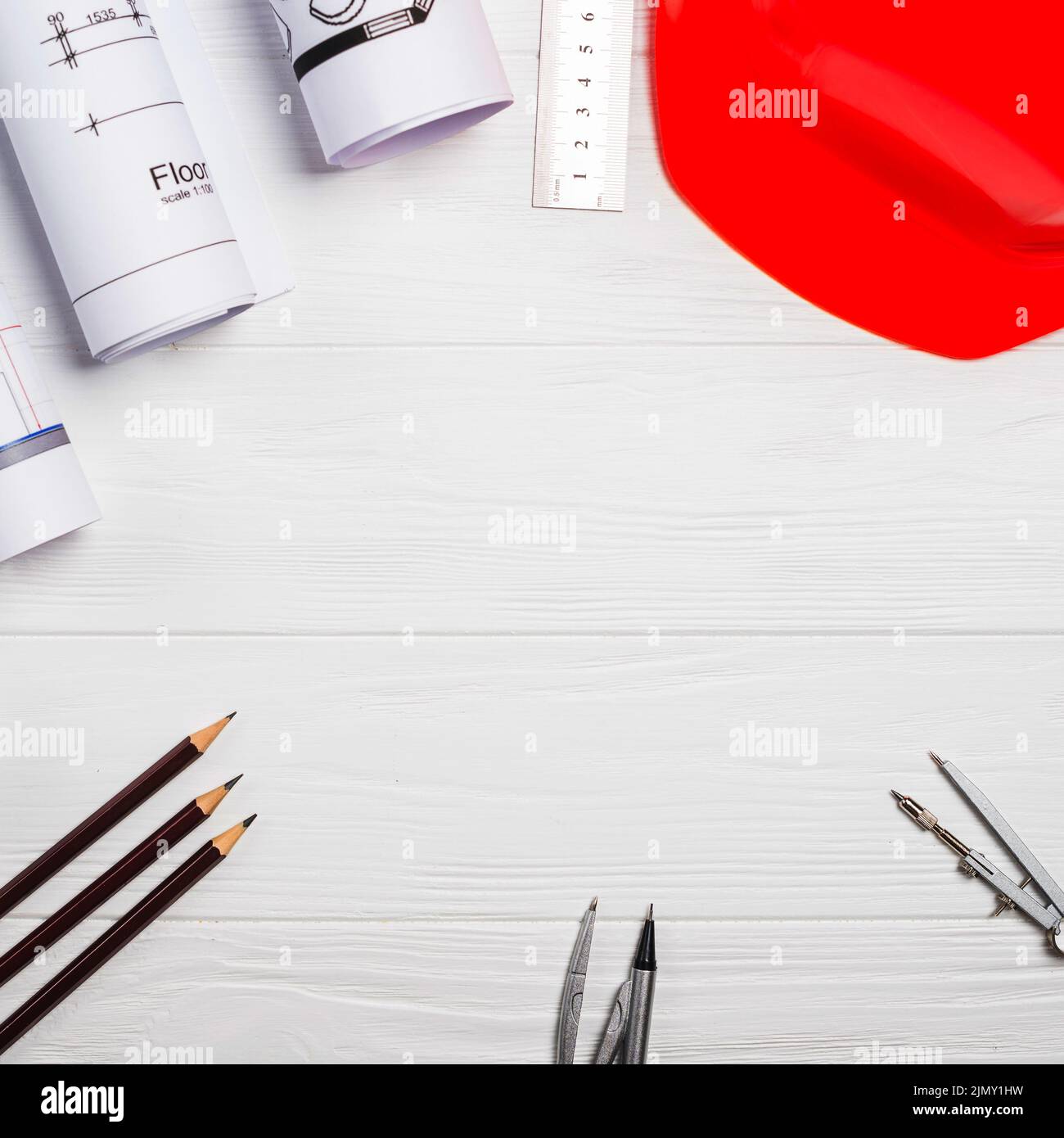 Supplies architect table Stock Photo Alamy