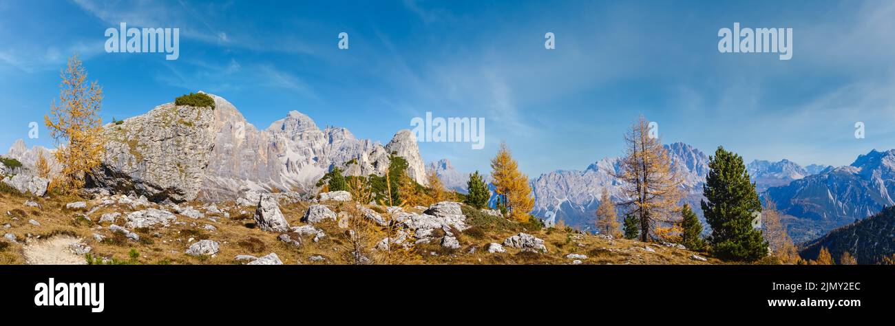 Autumn Dolomites mountain rocky view, Sudtirol, Italy Stock Photo