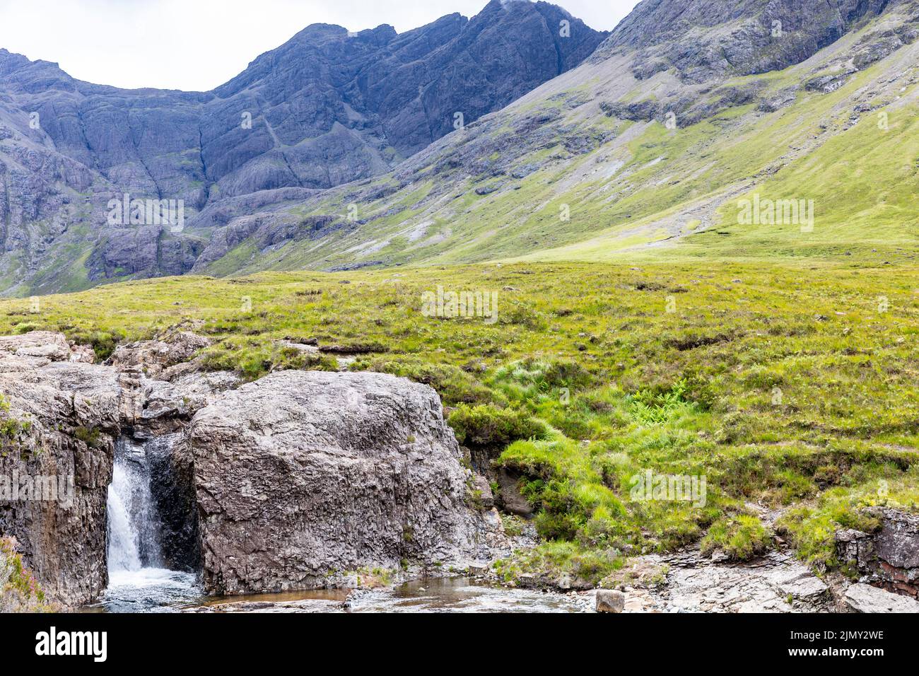 Fairy pools Isle of Skye, Black Cuillins mountain range, waterfalls and landscapes, summer 2022,Scotland,UK,Europe Stock Photo