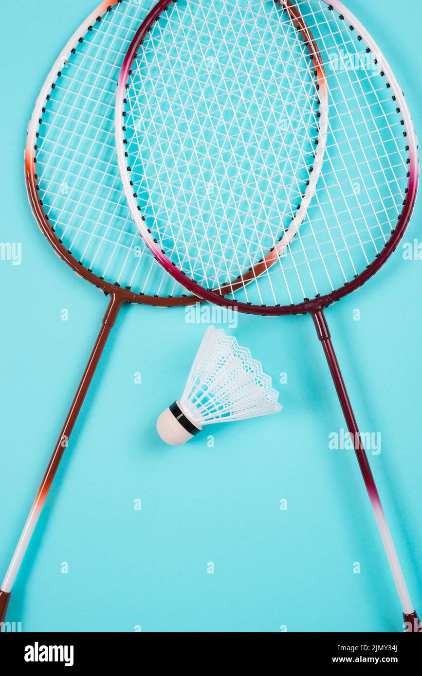 Modern badminton equipment composition Stock Photo Alamy